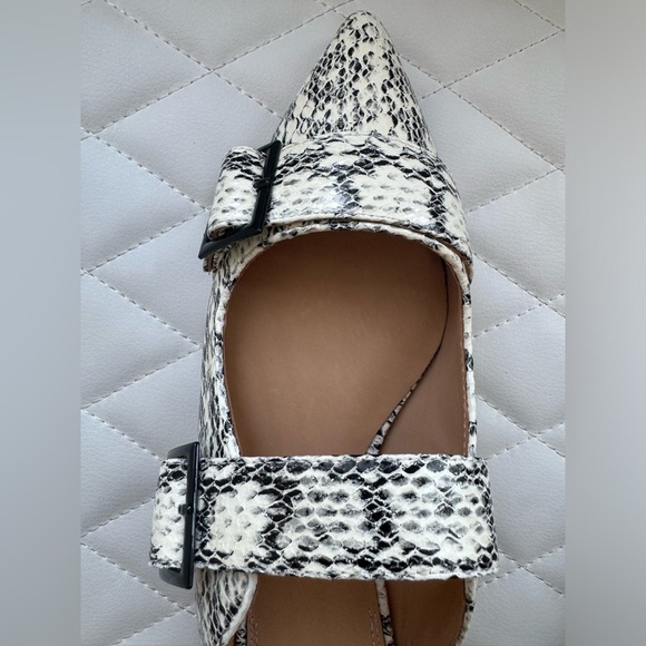 Anthropologie BILL BLASS SYLVIE SLIDE All Leather Mules Flats IVORY SNAKE 8 - Picture 3 of 12